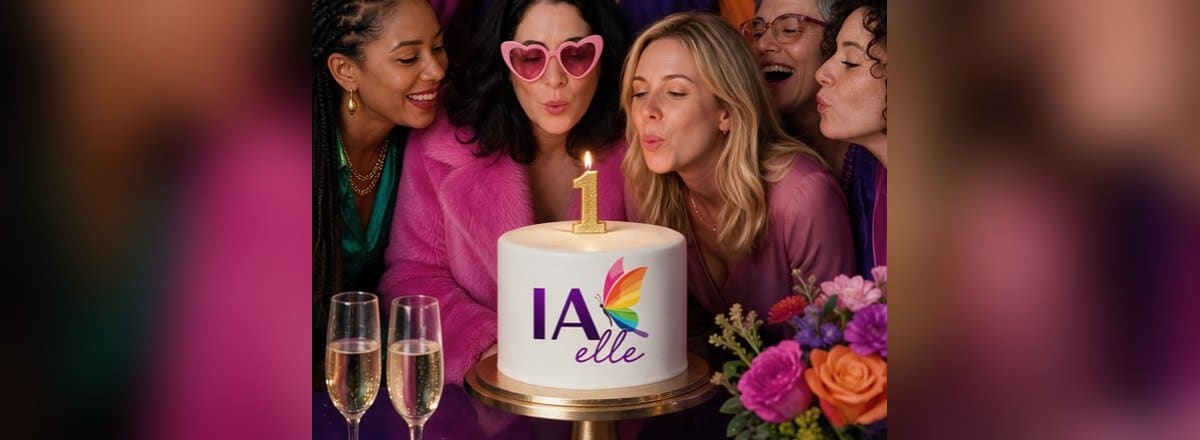 Des femmes d’IAelle soufflent la bougie du premier anniversaire.