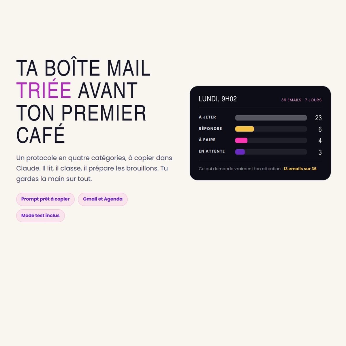 Atelier IAelle : ta boîte mail triée avant ton premier café
