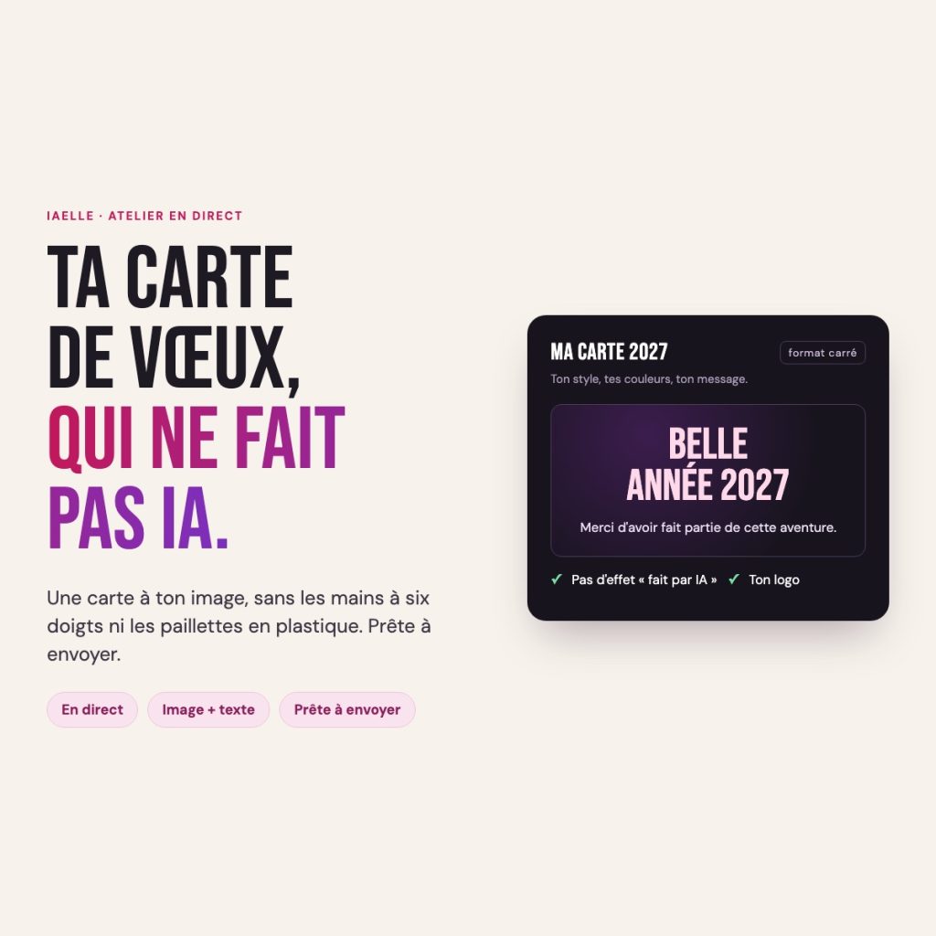 Atelier IAelle : ta carte de vœux, qui ne fait pas IA
