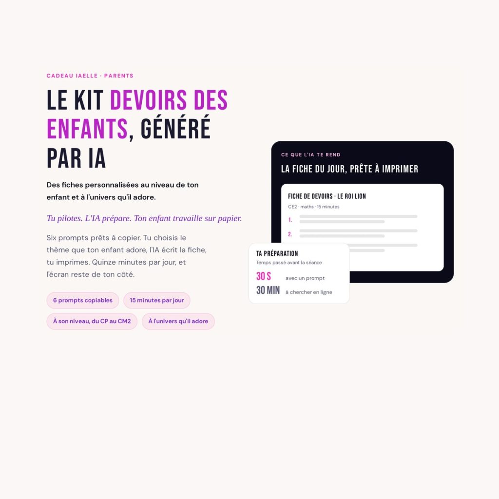 SOS devoirs des enfants, le kit des parents malins