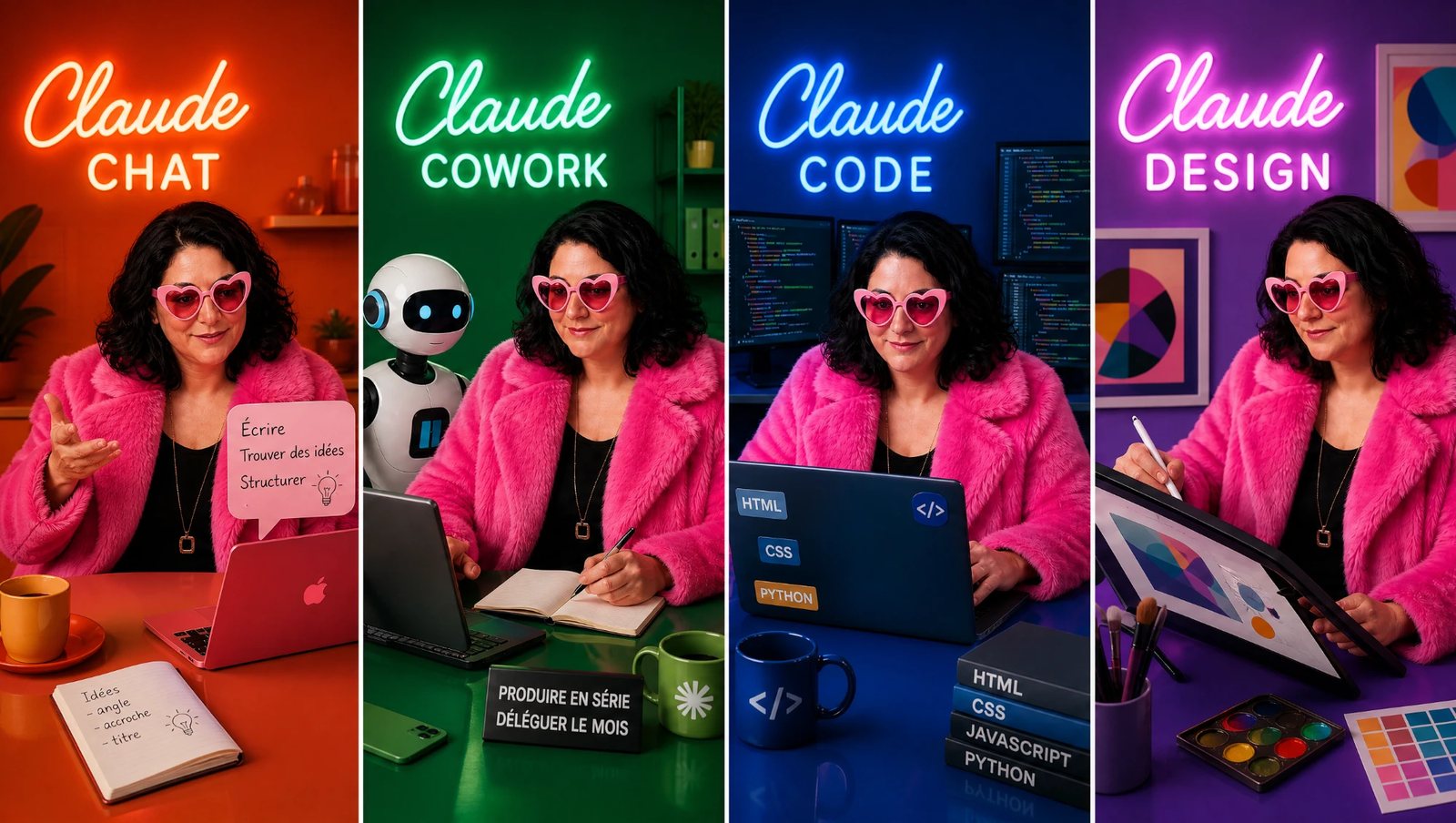 Yaelle David avec Claude Chat, Cowork, Code et Design