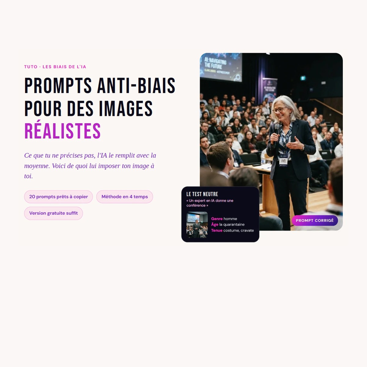 Tuto IAelle offert : prompts anti-biais pour des images réalistes